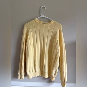 Geoffrey Beene butter, yellow, crewneck sweater, cotton, good condition